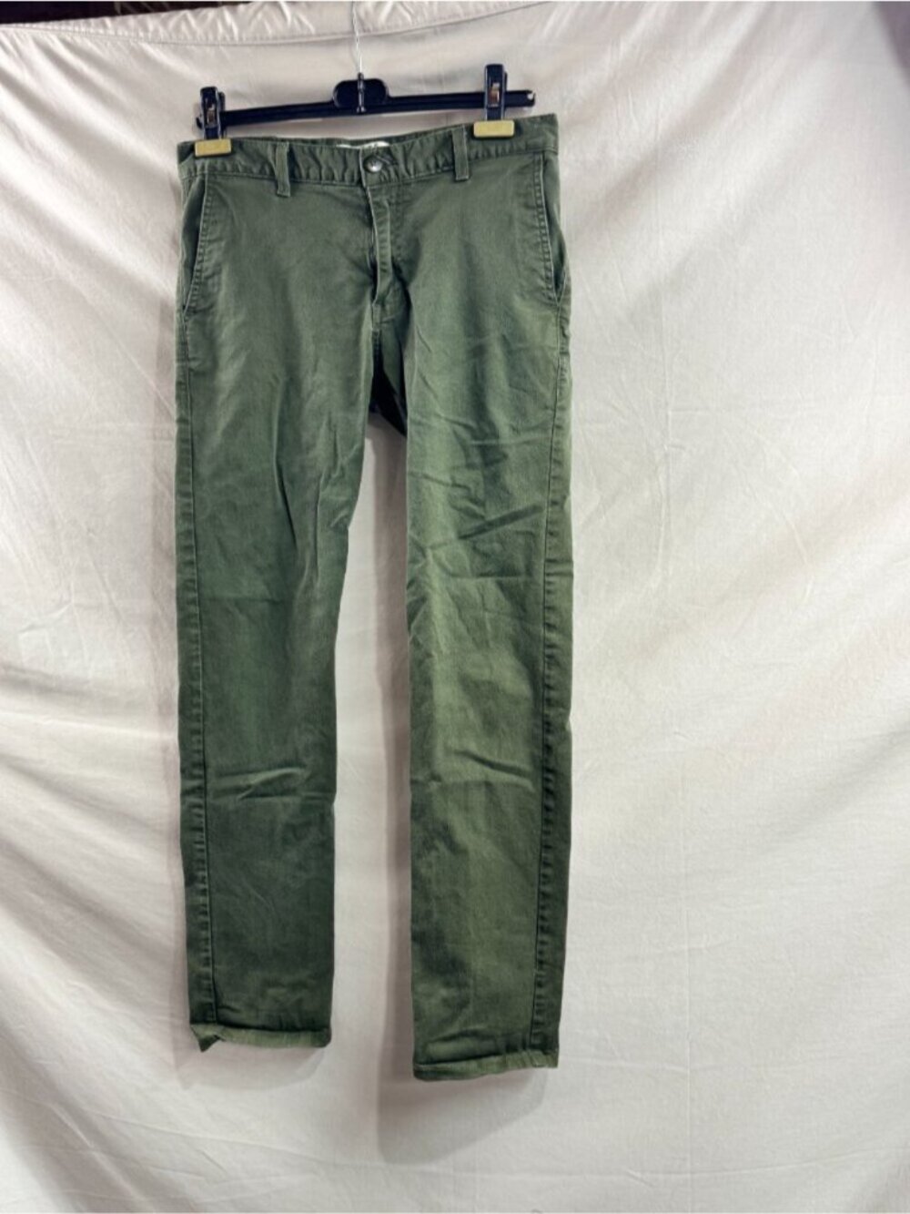 Mens Naked And Famous 4 Pocket Green Denim Pant